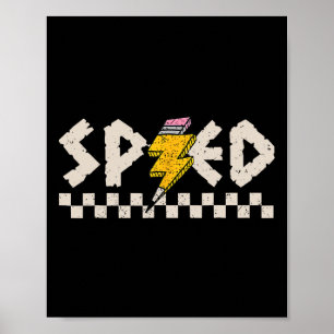 Vintage Special Education Teacher Sped Lightning B Poster