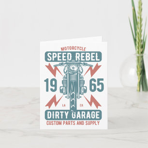 Vintage Speed Rebel 1965 Motorcycle Card