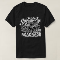 Vintage Speedway Classic Car Race White Graphic
