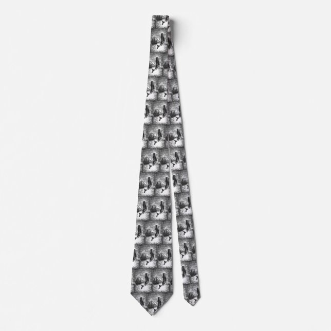 Vintage Sperm Whale Breaching, Marine Life Animals Tie (Front)