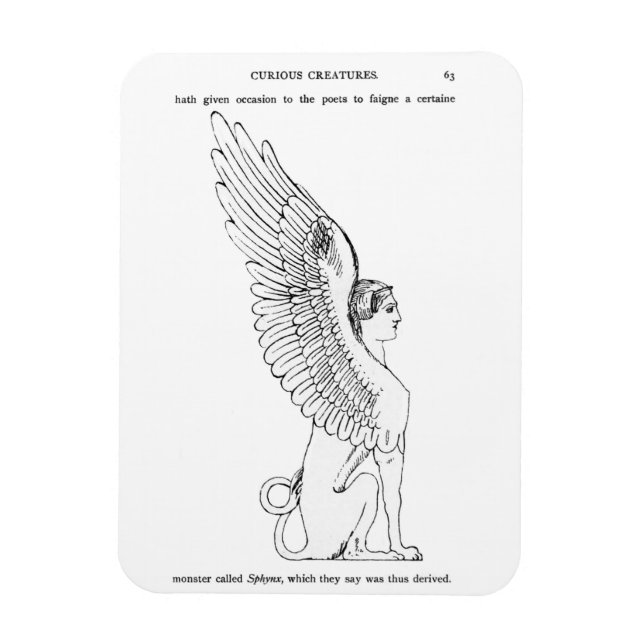 Vintage Sphinx illustration Magnet (Vertical)