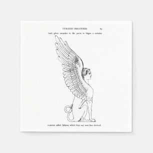 Vintage Sphinx illustration Napkin