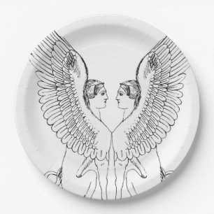 Vintage Sphinx illustration Paper Plate