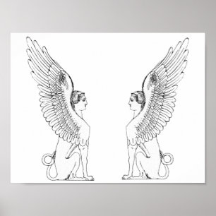 Vintage Sphinx illustration Poster