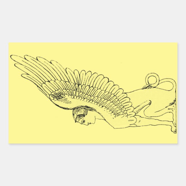 Vintage Sphinx illustration Rectangular Sticker (Front)