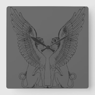 Vintage Sphinx illustration Square Wall Clock