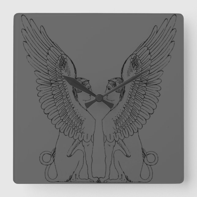 Vintage Sphinx illustration Square Wall Clock (Front)