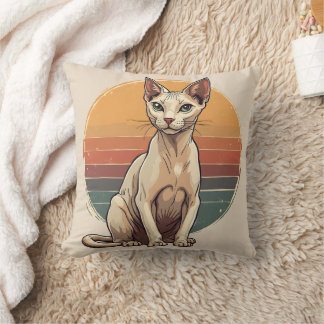 Vintage Sphynx Cat Mom Retro Art Cushion