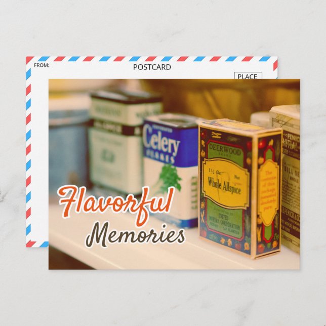 Vintage Spice Tins Postcard (Front/Back)