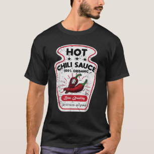 Vintage Spicy Chilli Hot Sauce Costume Funny Hallo T-Shirt