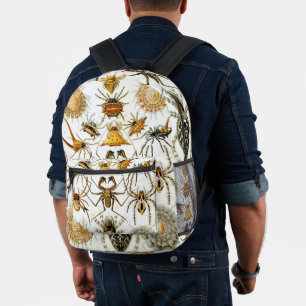 Vintage Spiders or Arachnids by Ernst Haeckel Printed Backpack
