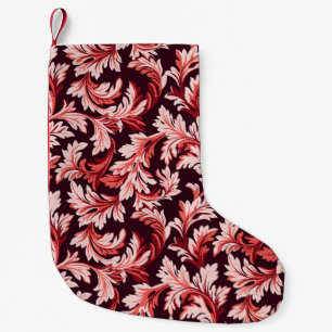 Vintage Spiral Baroque Leaves, Textured. Small Christmas Stocking