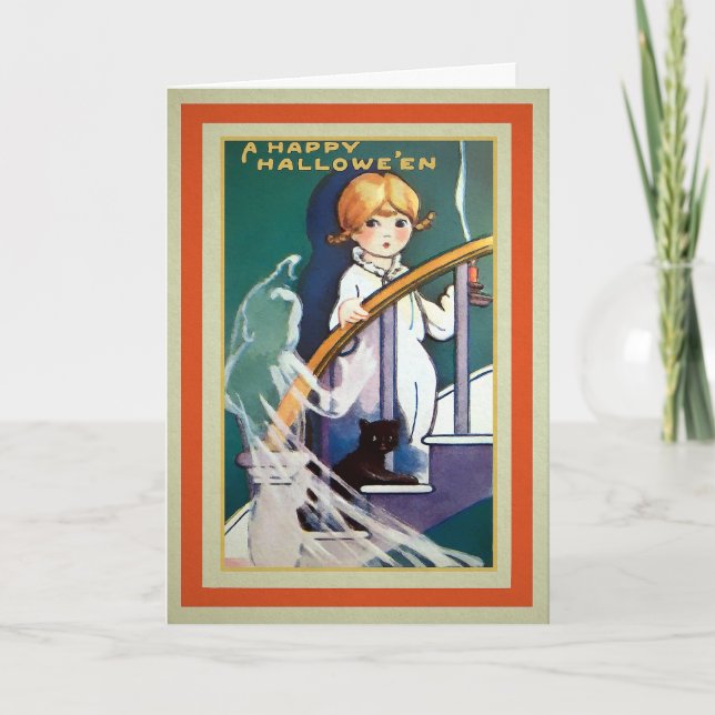 Vintage Spirit Halloween Card (Front)