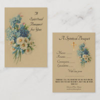 Vintage Spiritual Bouquet Prayer Holy Card
