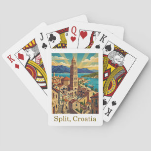 Vintage Split Croatia Dalmatia Travel Playing Cards