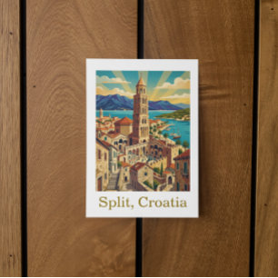 Vintage Split Croatia Dalmatia Travel Postcard
