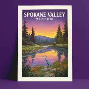 Vintage Spokane Valley Washington Postcard