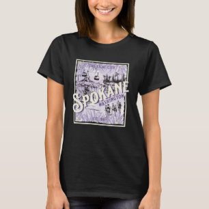 Vintage Spokane Washington The Lilac City Carousel T-Shirt