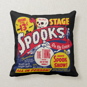 Vintage Spook Show Poster Art Pillow