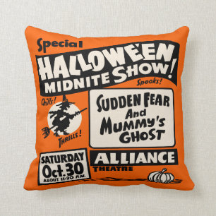 Vintage Spook Show Poster - Halloween Midnite Show Cushion