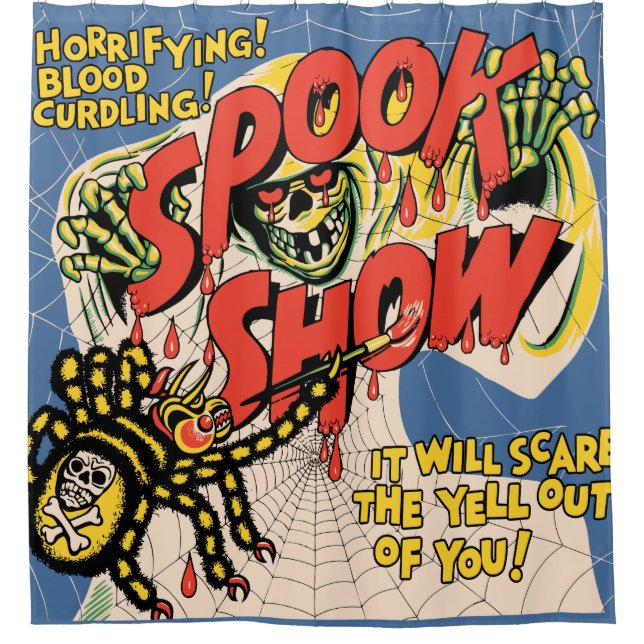 Vintage Spook Show Poster Shower Curtain (Front)
