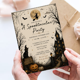Vintage Spooktacular Gothic Halloween Party Invitation