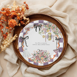 Vintage Spooky Cottagecore Halloween Party Paper Plate