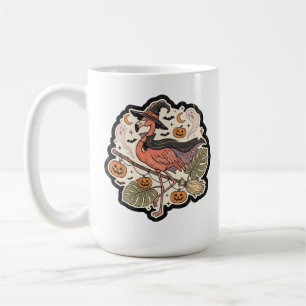 Vintage Spooky Flamingo Halloween Design Coffee Mug