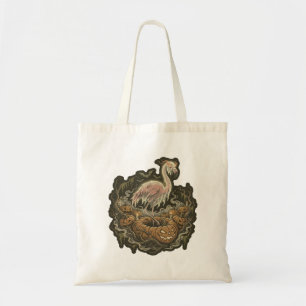 Vintage Spooky Flamingo Halloween Design Tote Bag