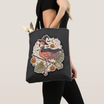 Vintage Spooky Flamingo Halloween Design