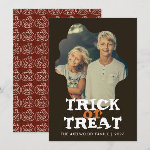 Vintage Spooky Ghost Pumpkin Pattern Halloween Holiday Card