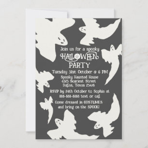 Vintage Spooky Ghosts Halloween Party Invitation