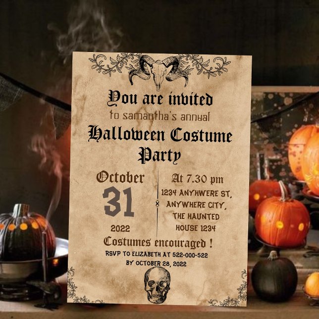vintage spooky gothic, halloween party invitation (Creator Uploaded)