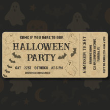 Vintage Spooky Halloween Party Ticket