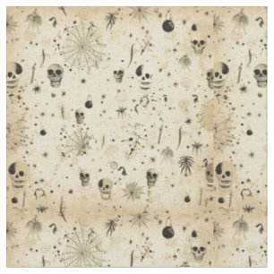 Vintage Spooky Halloween Seamless Pattern Fabric