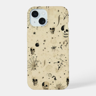 Vintage Spooky Halloween Seamless Pattern iPhone 15 Case