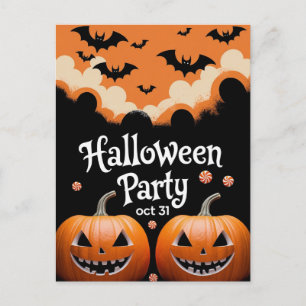 Vintage Spooky Night Travel Holiday Postcard