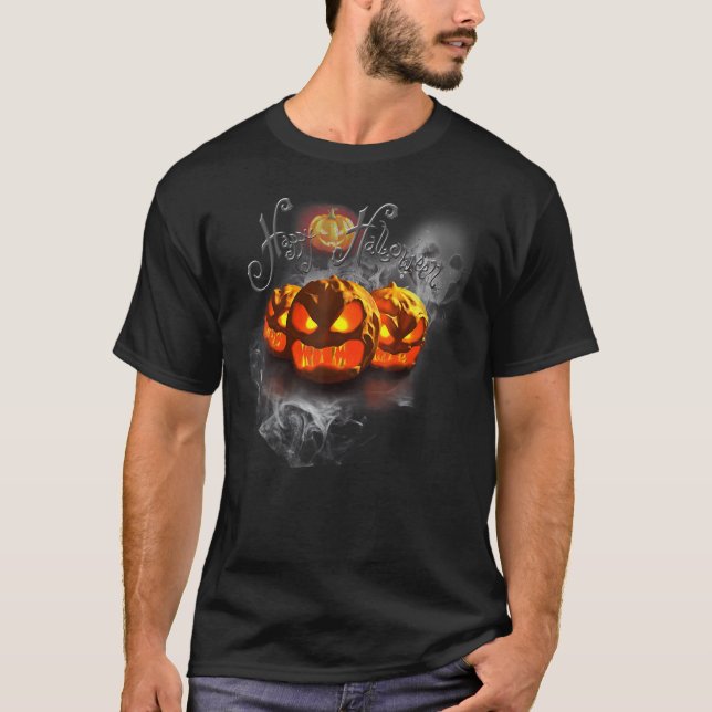 Vintage Spooky Pumpkin Halloween Costume T-Shirt (Front)