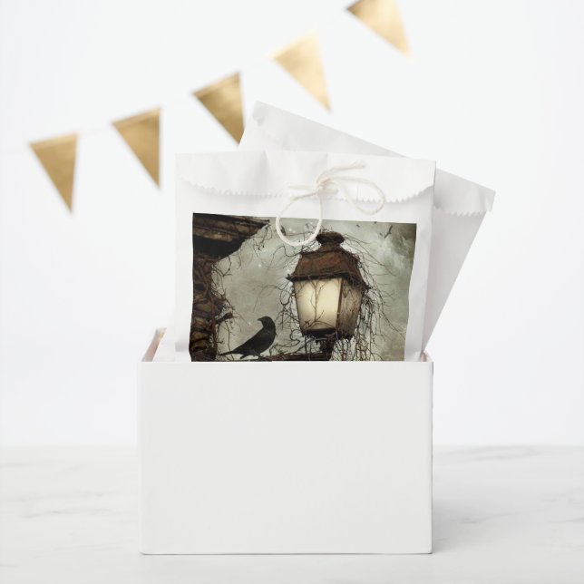 Vintage Spooky Raven on Lantern Halloween  Favour Bag (Party)