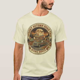 Vintage Spooky Road Trip Halloween Retro Travel T- T-Shirt