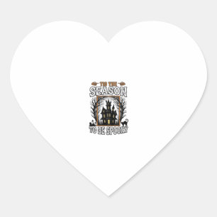 Vintage Spooky Season Haunted House Halloween Desi Heart Sticker