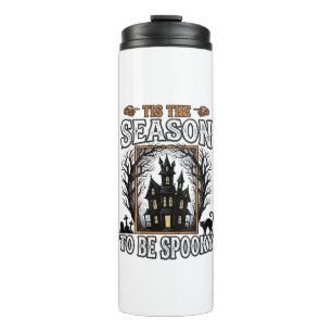Vintage Spooky Season Haunted House Halloween Desi Thermal Tumbler