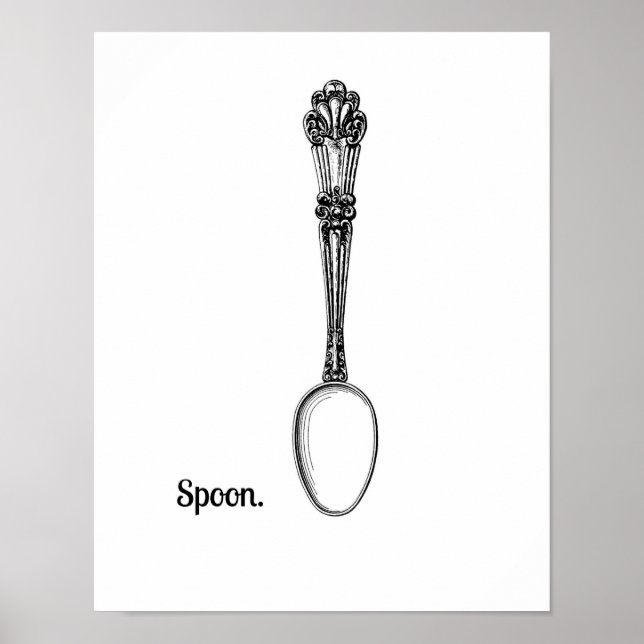 Vintage Spoon Art Print (Front)