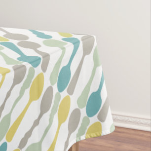 Vintage Spoon Pattern Any Custom Colour Background Tablecloth