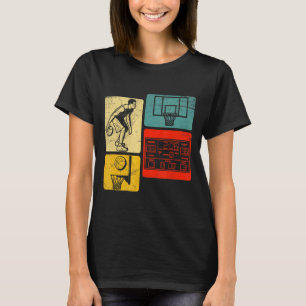 Vintage sport basketball player boys men retro T-Shirt
