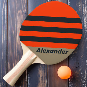 Vintage Sport Desert Meadow Stripes with Name Ping Pong Paddle
