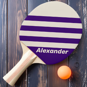 Vintage Sport Grapevine Stripes with Name Ping Pong Paddle