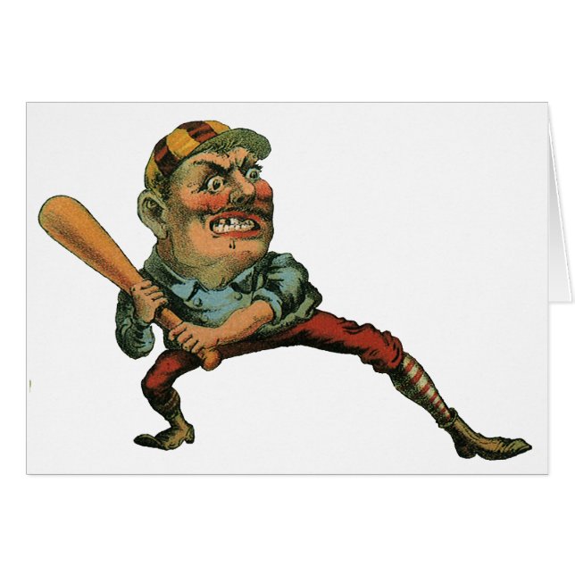 Vintage Sports, Angry Baseball Player Batter (Front Horizontal)