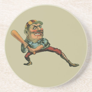 Vintage Sports, Angry Baseball Player Batter Coaster