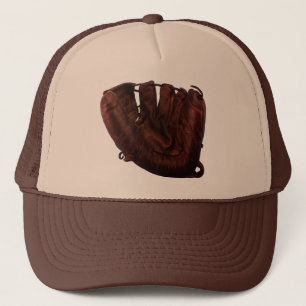 Vintage Sports, Antique Leather Baseball Glove Trucker Hat
